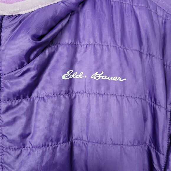 EDDIE BAUER 839OW031 Girls Purple Sherpa Lined Puffer Jacket SIZE LARGE - Picture 4 of 16